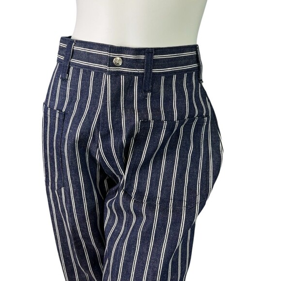 Vintage Alexander's Jeans 1960s-1970s Hickory Stripe Sanforized Flare Bottom 26 - Picture 7 of 10